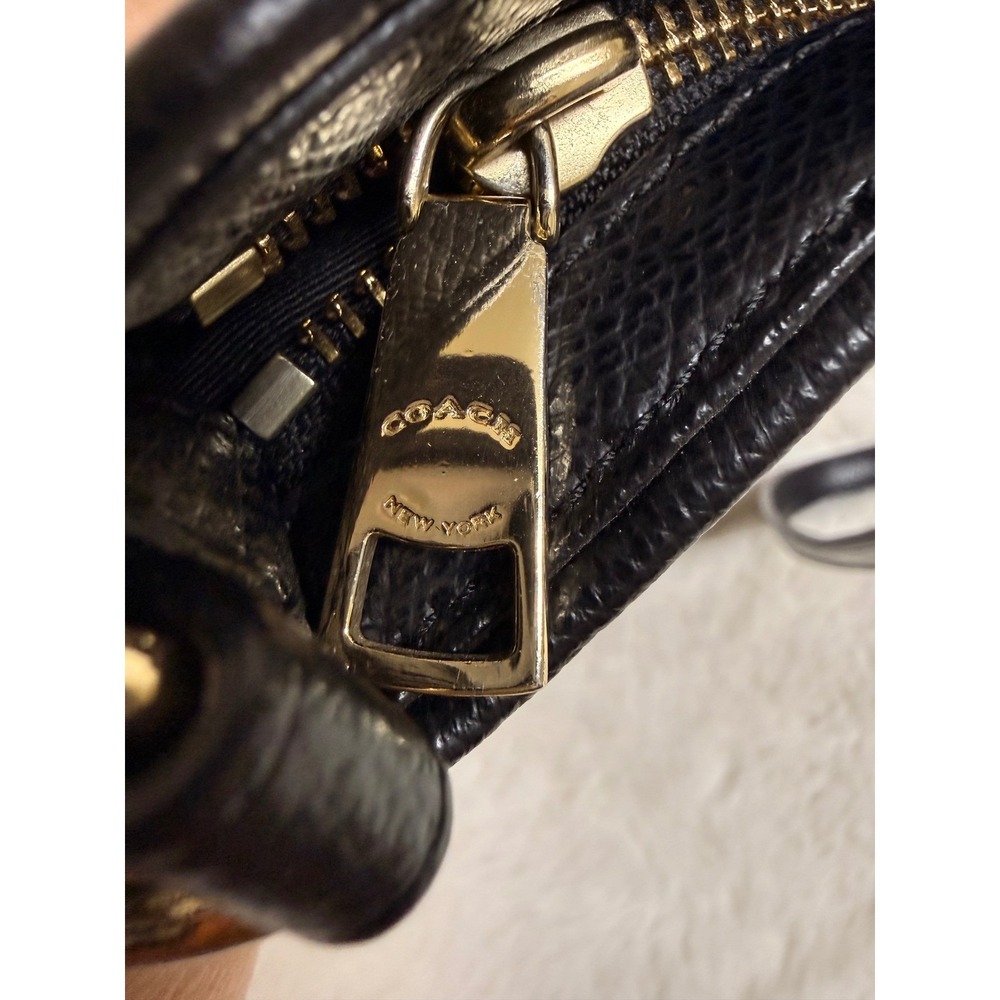 Coach Ava Tote Black Crossgrain Leather Shoulder Bag Gold Hardware F34497 - Picture 6 of 11